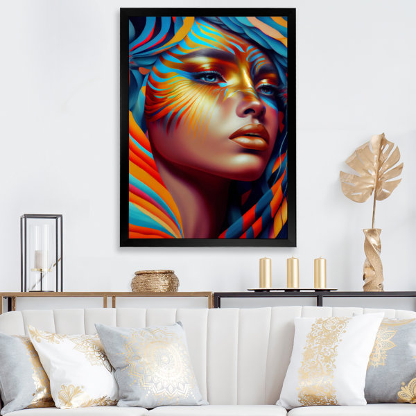 Mercer41 Dynamic Feather Woman Portrait V Graphic Art on Canvas Wayfair